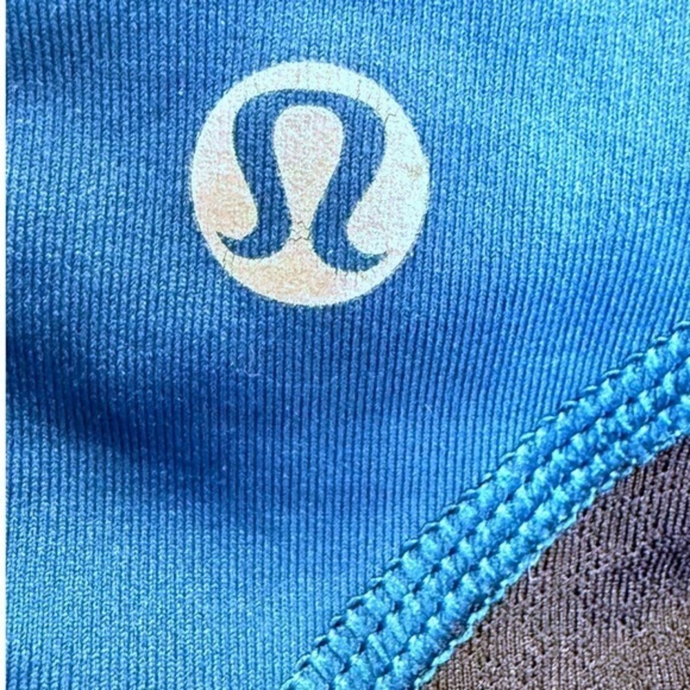 Lululemon Run Inspire Crop II Running Athletic Blue Black leggings Size 4 - Picture 5 of 14